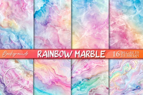 Download Pastel Rainbow Marble Tumbler Background - Premium Bundle