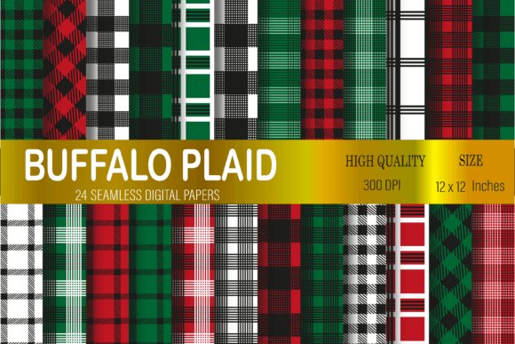 Download Christmas Buffalo Plaid Digital Paper - Buffalo Collection
