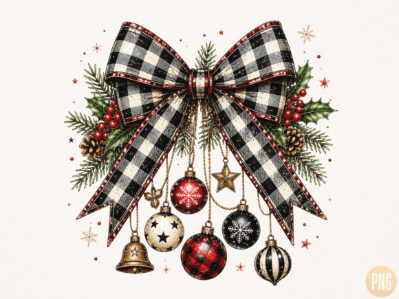 Download Buffalo Plaid Christmas Bow PNG - Buffalo Collection