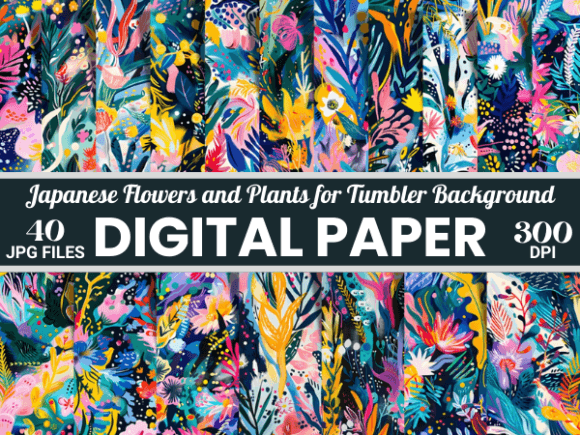 Download Japanese Floral Plant Tumbler Background - Premium Resources
