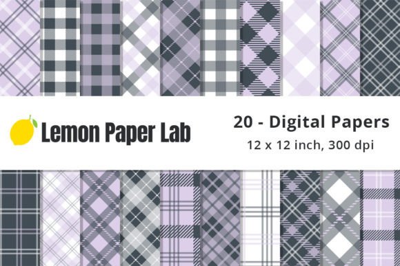 Download Lavender Purple &amp; Navy Blue Plaid Papers - Plaid papers Collection